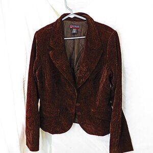 Vintage Y2K Brown Textured Blazer | HOTKISS XXL